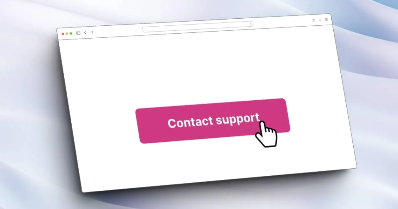 Contact Support button in a browser window