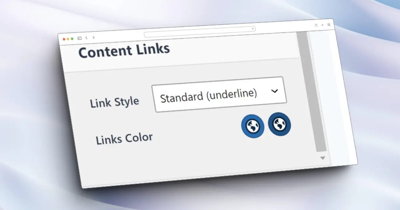 Link color setting in theme customizer
