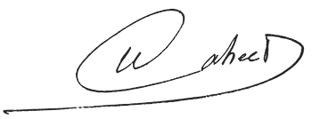 Signature of Abdul Waheed on a paper